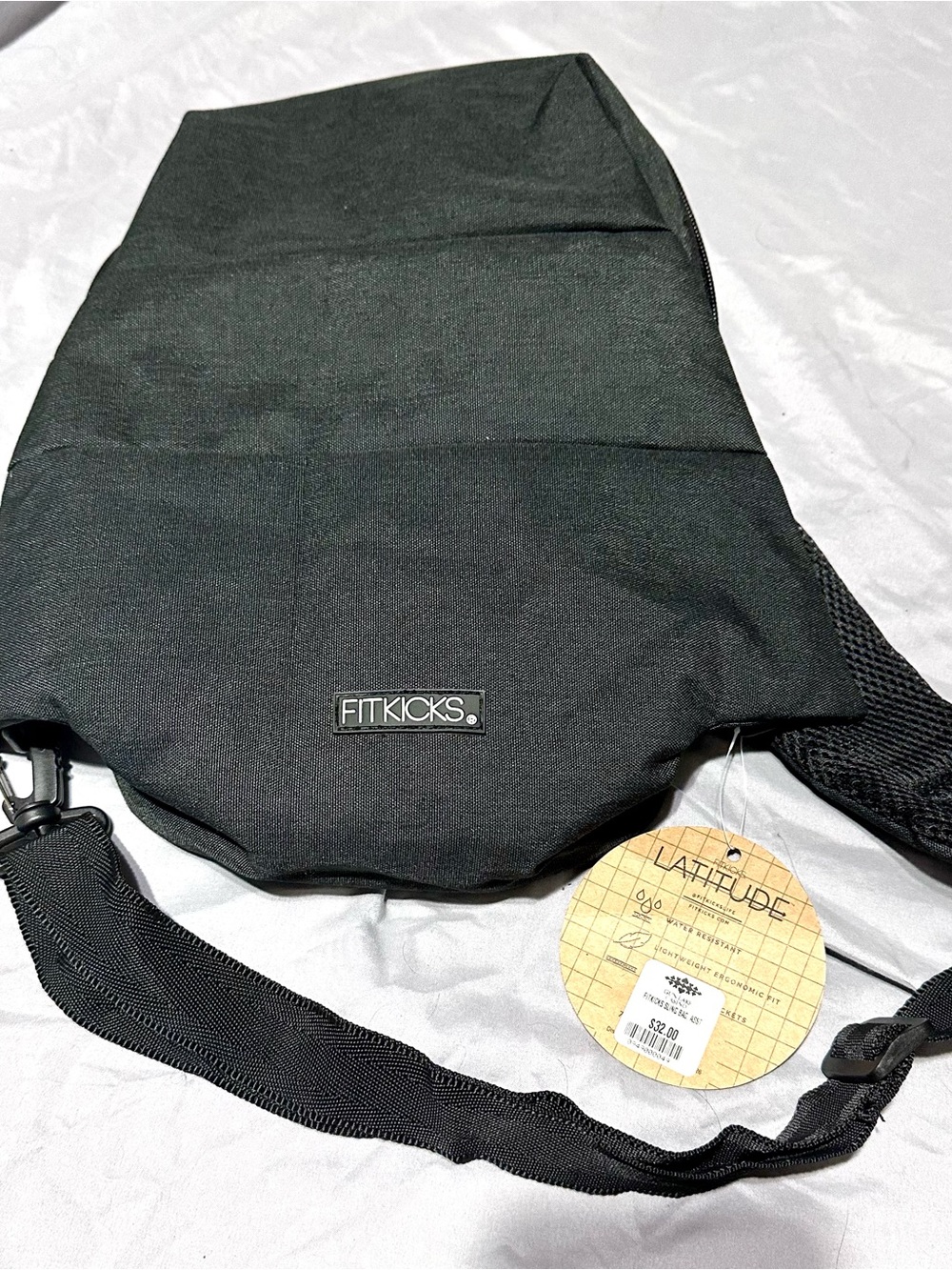 Fitkicks Latitude Active Lifestyle Sling Bag Backpack Black NWT